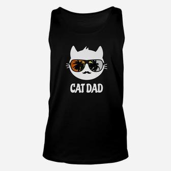 Funny Cat Dad Hipster Father Kitty Lover Humor Unisex Tank Top - Seseable