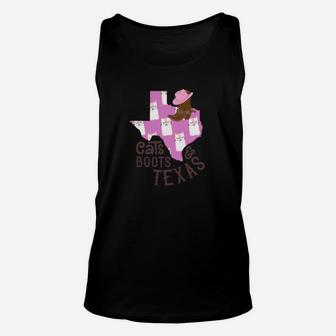 Funny Cats Boots Texas Country Girl Cowgirl Novelty Shirt Unisex Tank Top - Seseable