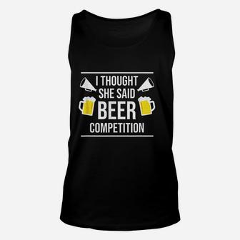 Funny Cheer Dad Beer Competition Cheerleading Unisex Tank Top - Seseable