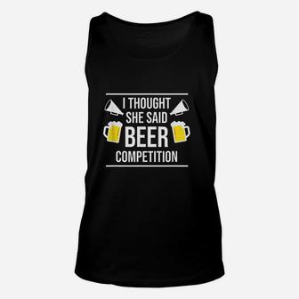 Funny Cheer Dad Beer Competition Cheerleading Unisex Tank Top - Seseable