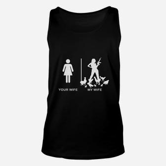 Funny Chicken Lady Husband Farm Dad Gift Your Wife My Wife Unisex Tank Top - Seseable