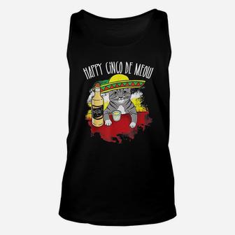 Funny Cinco De Meow Funny Mexican Tequila Cat Unisex Tank Top - Seseable