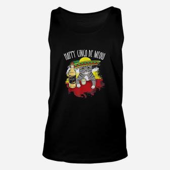 Funny Cinco De Meow Funny Mexican Tequila Cat Unisex Tank Top - Seseable