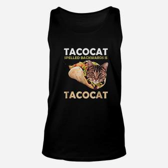 Funny Cute Tacocat Taco Cat Spelled Backward Unisex Tank Top - Seseable