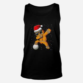 Funny Dabbing Santa Gingerbread Golf Christmas Unisex Tank Top - Seseable