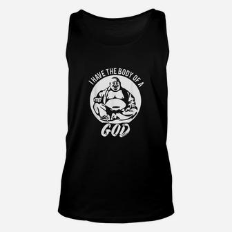 Funny Dad Bod Gift Idea I Have The Body Of A God Unisex Tank Top - Seseable