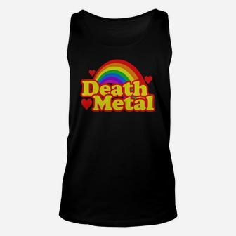 Funny Death Metal Rainbow Vintage Distressed Look T-shirt Unisex Tank Top - Seseable