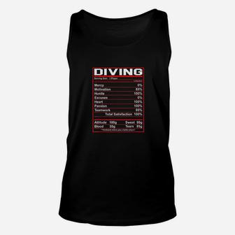 Funny Diving Nutrition Facts Springboard Diver Unisex Tank Top - Seseable