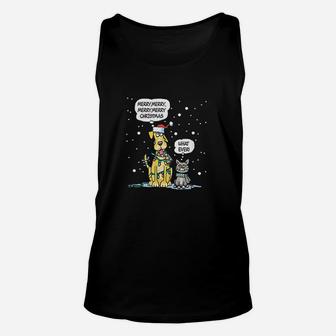 Funny Dog And Cat Difference Between Cat And Dog Funny Christmas Unisex Tank Top - Seseable