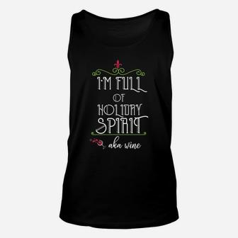 Funny Drinking Christmas Holiday Wine Spirit Unisex Tank Top - Seseable