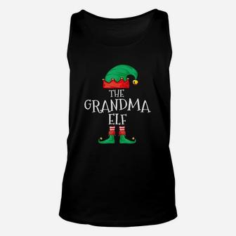Funny Elf Family Christmas Grandma Elf Pajama Unisex Tank Top - Seseable
