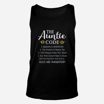 Funny Family Matching Gifts For Aunt The Auntie Code Unisex Tank Top - Seseable
