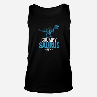Funny Fathers Day Gift For Grandpa Grumpy Saurus Rex Premium Unisex Tank Top - Seseable
