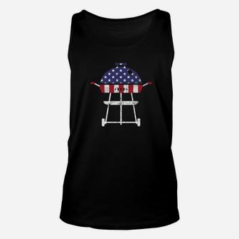 Funny Fathers Day July 4th Grill Grilling Dad Retro Usa Premium Unisex Tank Top