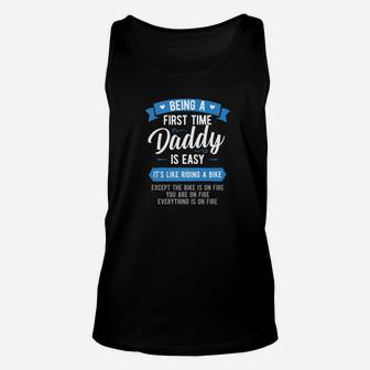 Funny First Time Daddy Is Easy Dad Gift Unisex Tank Top - Seseable