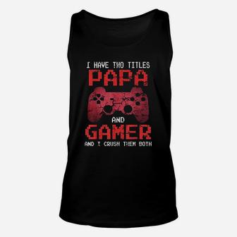 Funny Gamer Vintage Retro Video Game Gift For Papa Dad Unisex Tank Top - Seseable