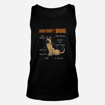 Funny German Shepard Anatomy Of A Dog Furry Gift Unisex Tank Top - Seseable