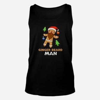 Funny Ginger Beard Man Holiday Gingerbread Christmas Unisex Tank Top - Seseable