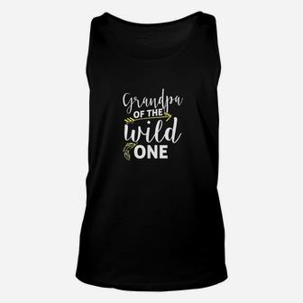 Funny Grandpa Of The Wild One Grand Kid Is Crazy Parenting Unisex Tank Top - Seseable