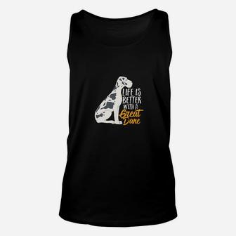 Funny Great Dane Dog I Love My Dog Puppy And Pup Unisex Tank Top - Seseable
