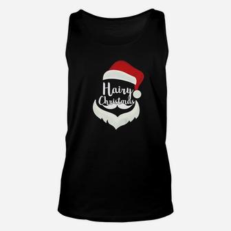 Funny Hairy Christmas Merry Holiday Beard Dad Gift Unisex Tank Top - Seseable