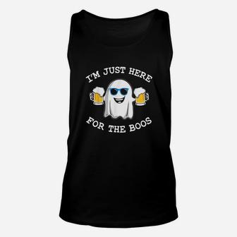 Funny Halloween I Am Just Here For The Boos Costume Gift Unisex Tank Top - Seseable