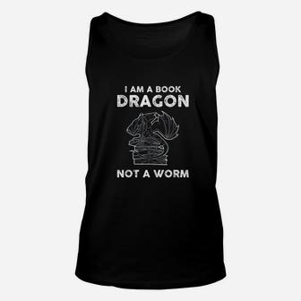 Funny I Am A Book Dragon Book Lover For Book Nerds Unisex Tank Top - Seseable