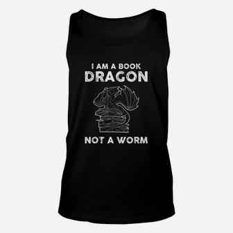 Funny I Am A Book Dragon Book Lover Unisex Tank Top - Seseable
