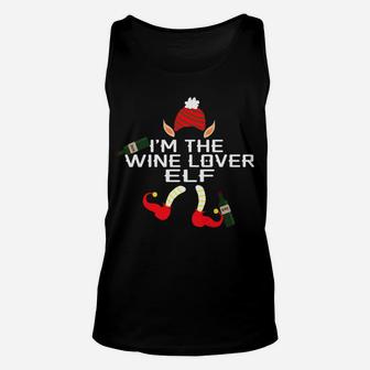 Funny Im The Wine Lover Elf Christmas Family Gift Unisex Tank Top - Seseable