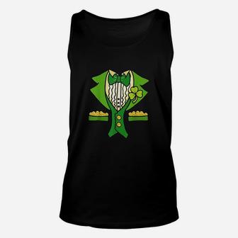 Funny Irish St Patricks Day Leprechaun Tuxedo Costume Gift Unisex Tank Top - Seseable