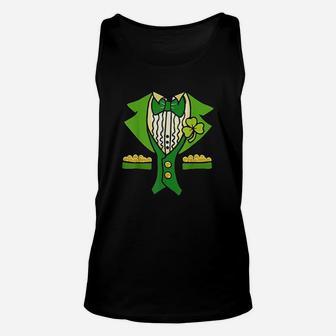 Funny Irish St Patricks Day Leprechaun Tuxedo Costume Gift Unisex Tank Top - Seseable