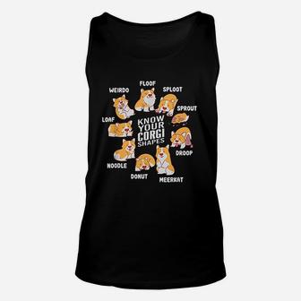Funny Know Your Corgi Shapes Cute Welsh Dog Lover Gift Unisex Tank Top - Seseable