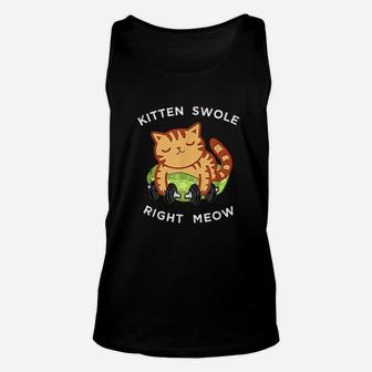 Funny Lifting Right Meow Cat Unisex Tank Top - Seseable