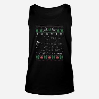 Funny Math Ugly Christmas Gift Merry Xmas In Math Equation Unisex Tank Top | Seseable UK