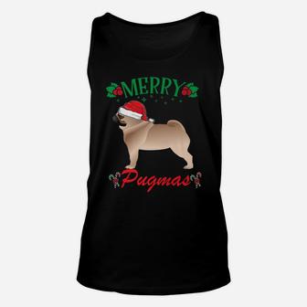 Funny Merry Christmas Pug Dog Lover Pug Gift Unisex Tank Top - Seseable