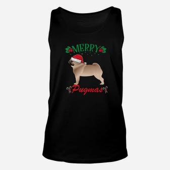 Funny Merry Christmas Pug Dog Lover Pug Shirt Gift Unisex Tank Top - Seseable