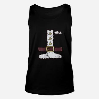 Funny Mrs Claus Matching Couples His Her Mr Mrs Santa Unisex Tank Top - Seseable