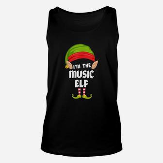 Funny Music Elf Matching Family Group Pj Christmas Unisex Tank Top | Seseable UK