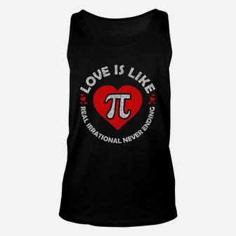 Funny Pi Day Gifts Math Red Heart Love 3 14 Nerdy Symbols Unisex Tank Top - Seseable
