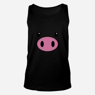 Funny Pig Face Cute Swine Face Halloween Gift Unisex Tank Top - Seseable