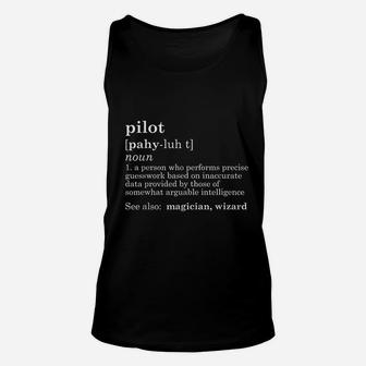 Funny Pilot Definition Dad Fathers Day Gift Unisex Tank Top - Seseable