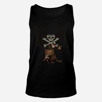 Funny Pirate Monkey Unisex Tank Top - Seseable