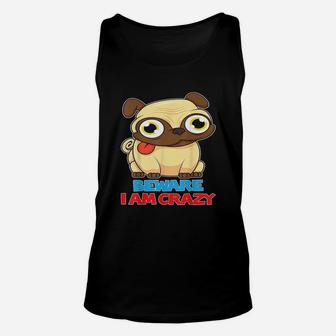 Funny Pug Dog Cute Puppy Cartoon Lovely Pets Happy Quote Unisex Tank Top - Seseable