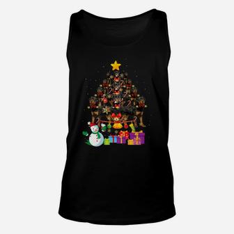 Funny Rottweiler Christmas Dog Tree Xmas Gift Unisex Tank Top - Seseable