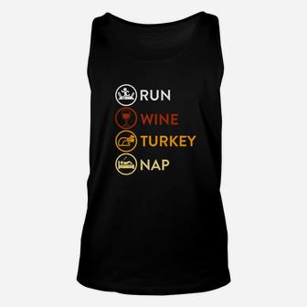 Funny Run Wine Turkey Nap Christmas Dinner 2017 Unisex Tank Top - Seseable