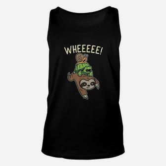 Funny Running Marathon Runner Sloth Turtle Snail Unisex Tank Top - Seseable