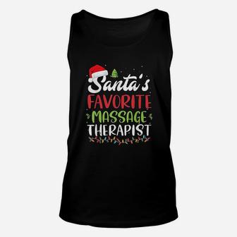 Funny Santa Favorite Massage Therapist Christmas Gift Unisex Tank Top - Seseable