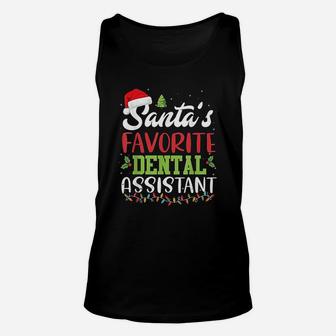 Funny Santas Favorite Dental Assistant Christmas Santa Hat Unisex Tank Top - Seseable