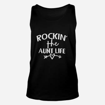 Funny Saying Rocking The Aunt Life Fun Cute Rockin Auntie Unisex Tank Top - Seseable