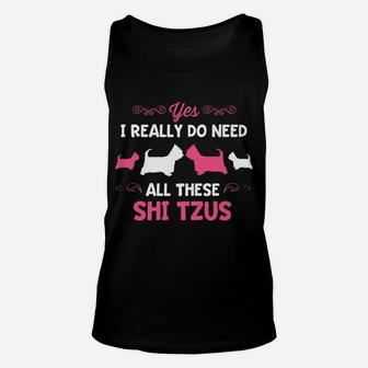 Funny Shi Tzu Dog Breed Lover Puppy Pink Shitzu Unisex Tank Top - Seseable